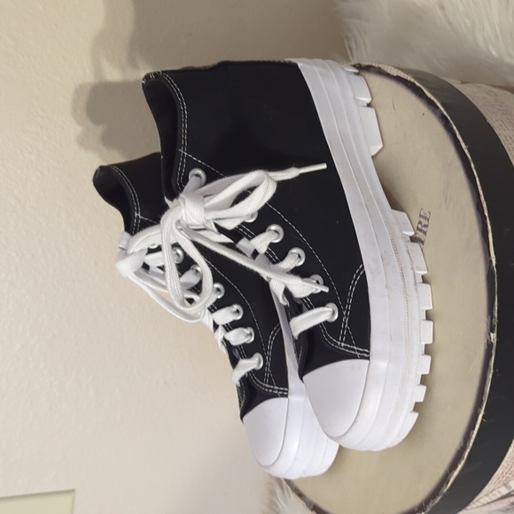NOBO Shoes - Black and White High-Top Sneakers